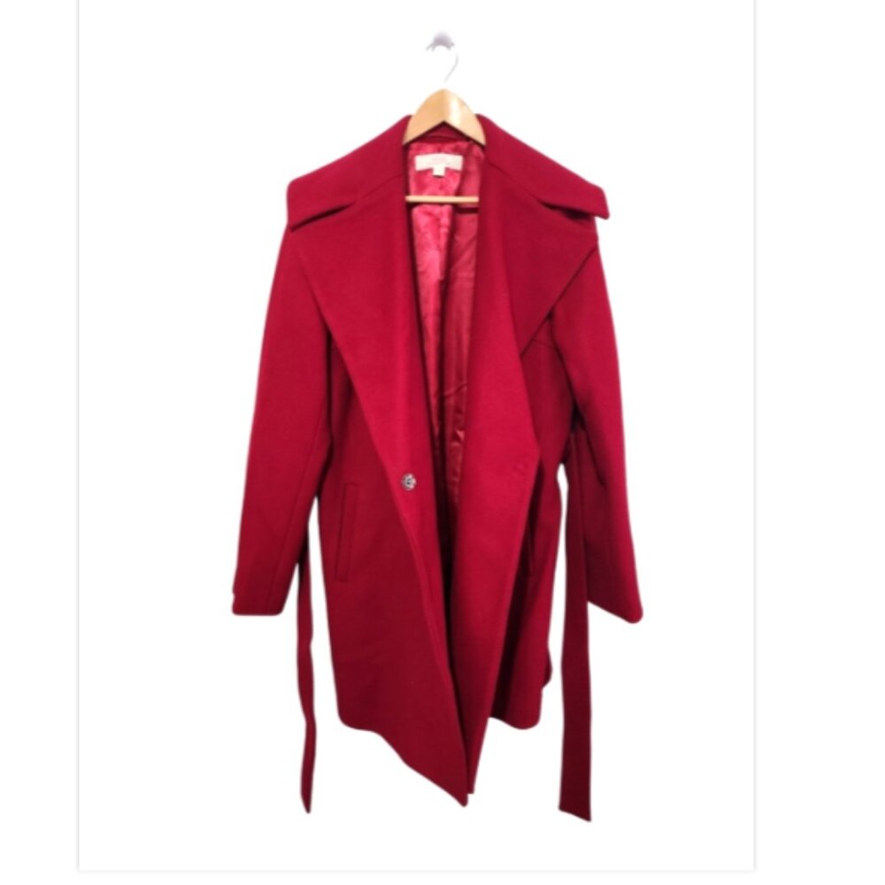 Trina Turk Wide Notched Collar Belted Wool Coat Lined Jacket - Picture 7 of 12